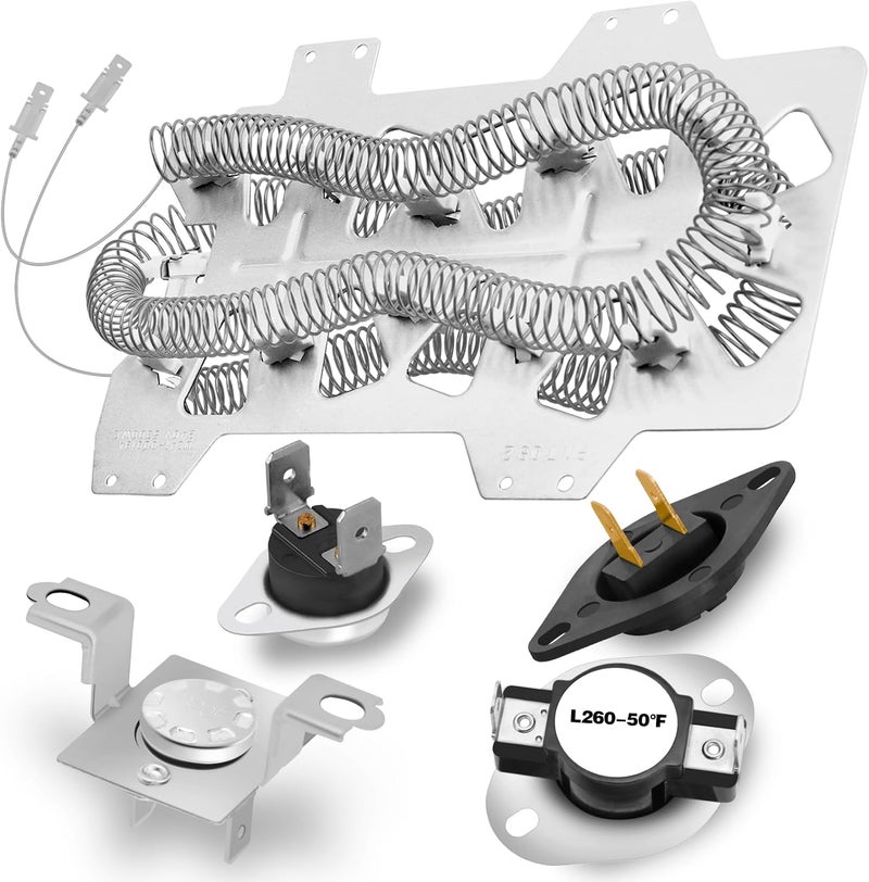 Pulluty 【Upgraded】DC47-00019A Dryer Heating Element for Samsung DV45H7000EW/A2 DVE50R5200W/A3 DV40J3000EW/A2 DV42H5000EW/A3 DVE50M7450W/A3 DV42H5200EW/A3 DV48H7400EW/A2 DVE50R5400V/A3 DV42H5200EP/A3 - Image 1